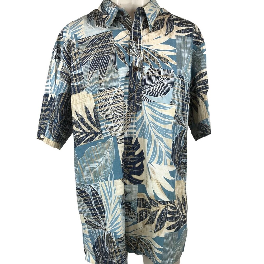 BISHOP ST. - MEN'S 2XL - FLORAL SHORT SLEEVE HAWAIIAN BUTTON UP SHIRT